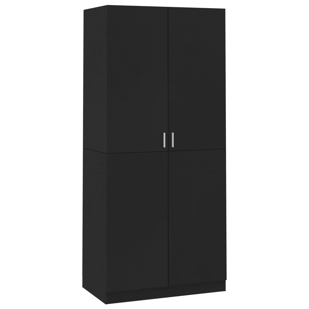 Garde-robe Noir 90x52x200 cm Aggloméré Armoires vidaXL   
