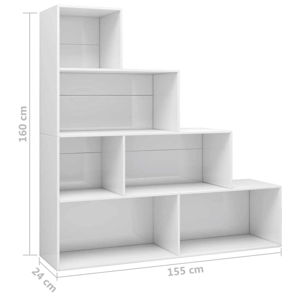 Bibliothèque/Séparateur de pièce Blanc brillant 155x24x160 cm Bibliothèques vidaXL   