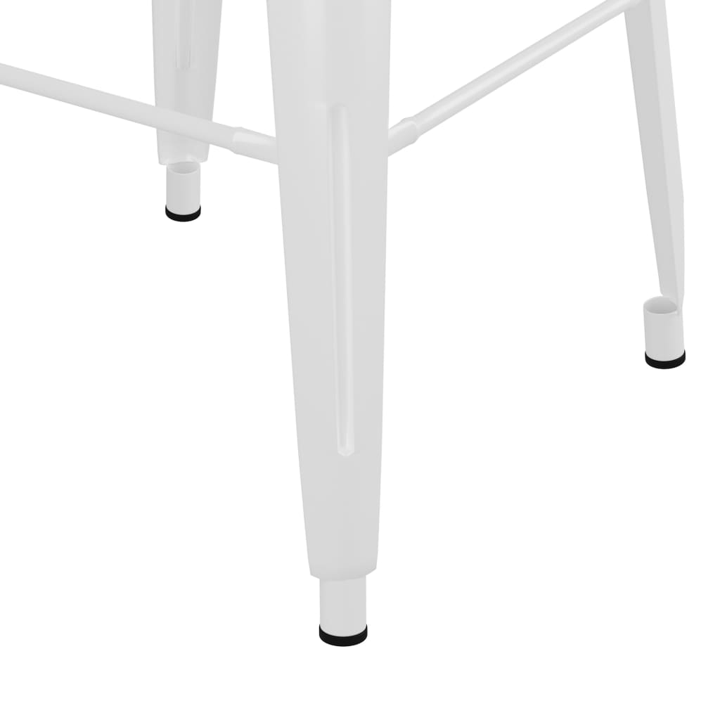 Tabourets de bar empilables lot de 2 blanc Métal Tabourets de bar vidaXL   