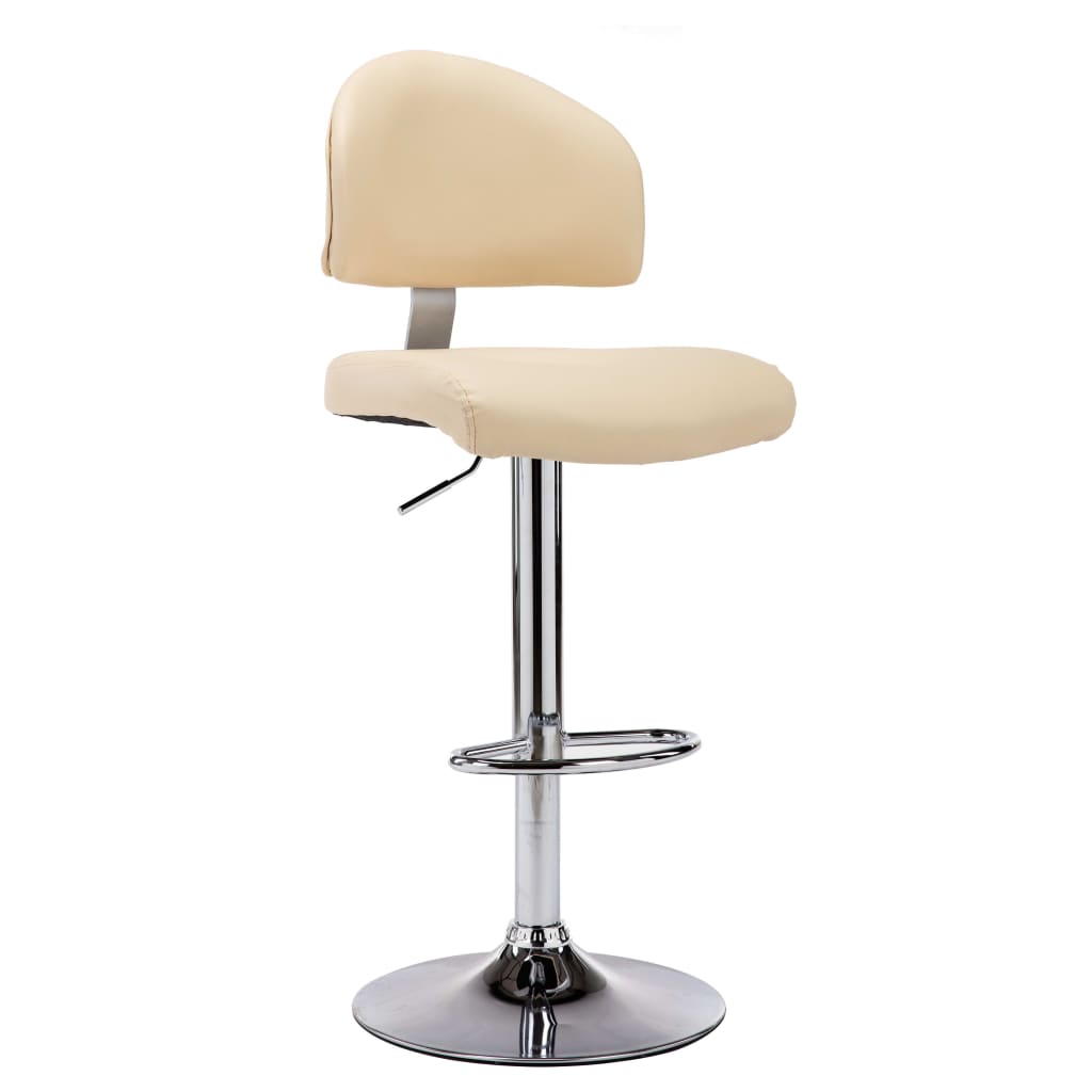 Tabourets de bar lot de 2 crème similicuir Tabourets de bar vidaXL   