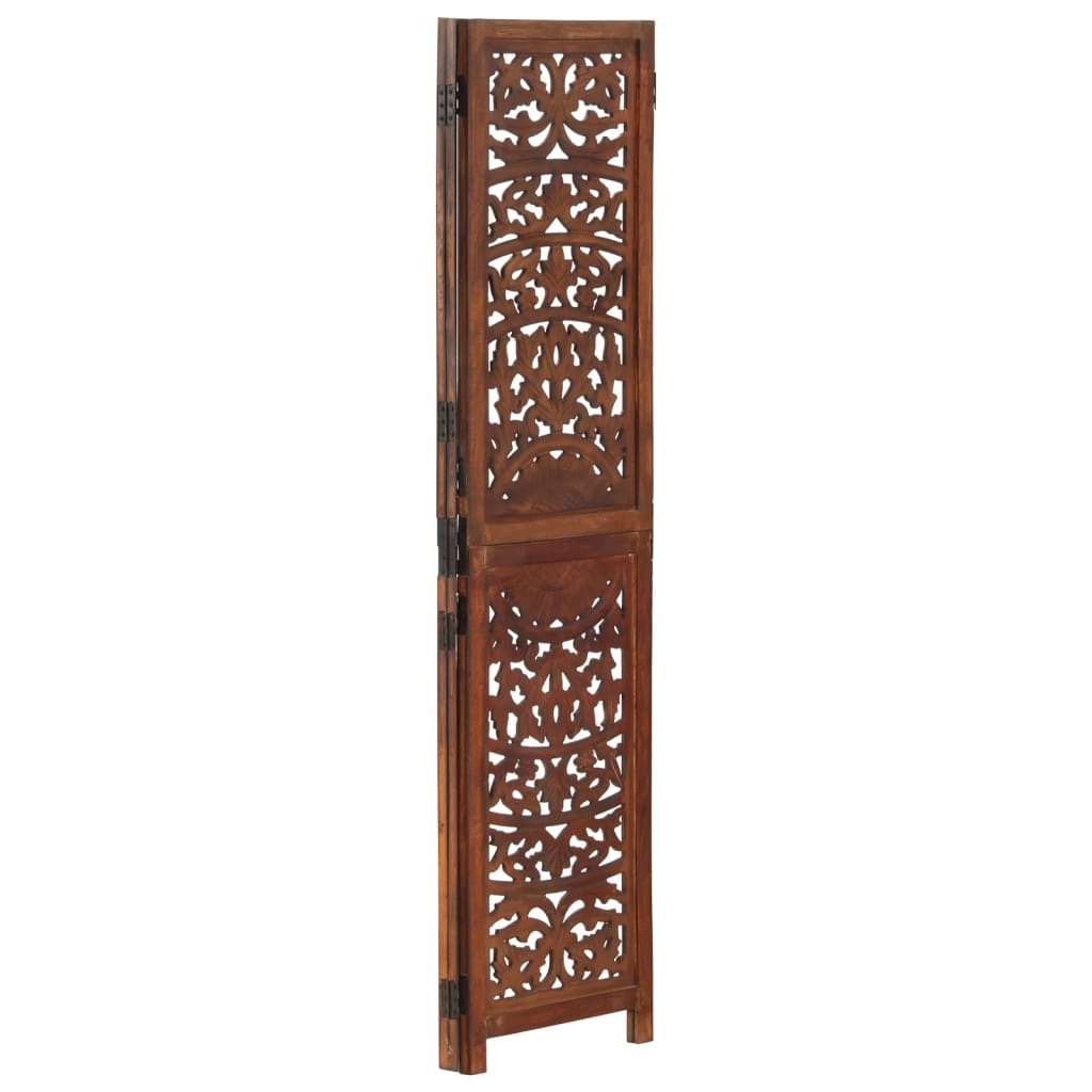 Cloison de séparation 3 panneaux Marron 120x165cm Bois manguier Séparateurs de pièces vidaXL   
