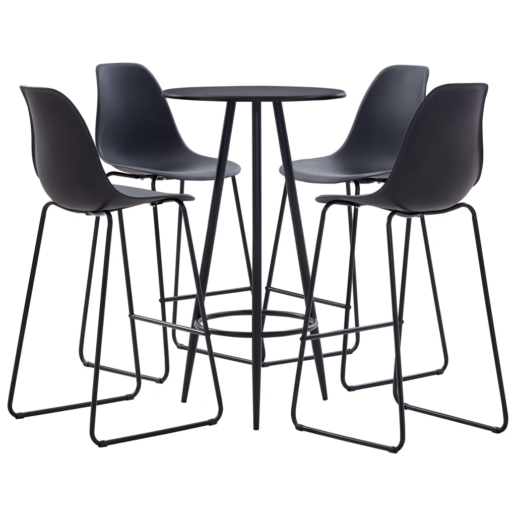 Ensemble de bar 5 pcs Plastique Noir Meubles de salle à manger vidaXL   