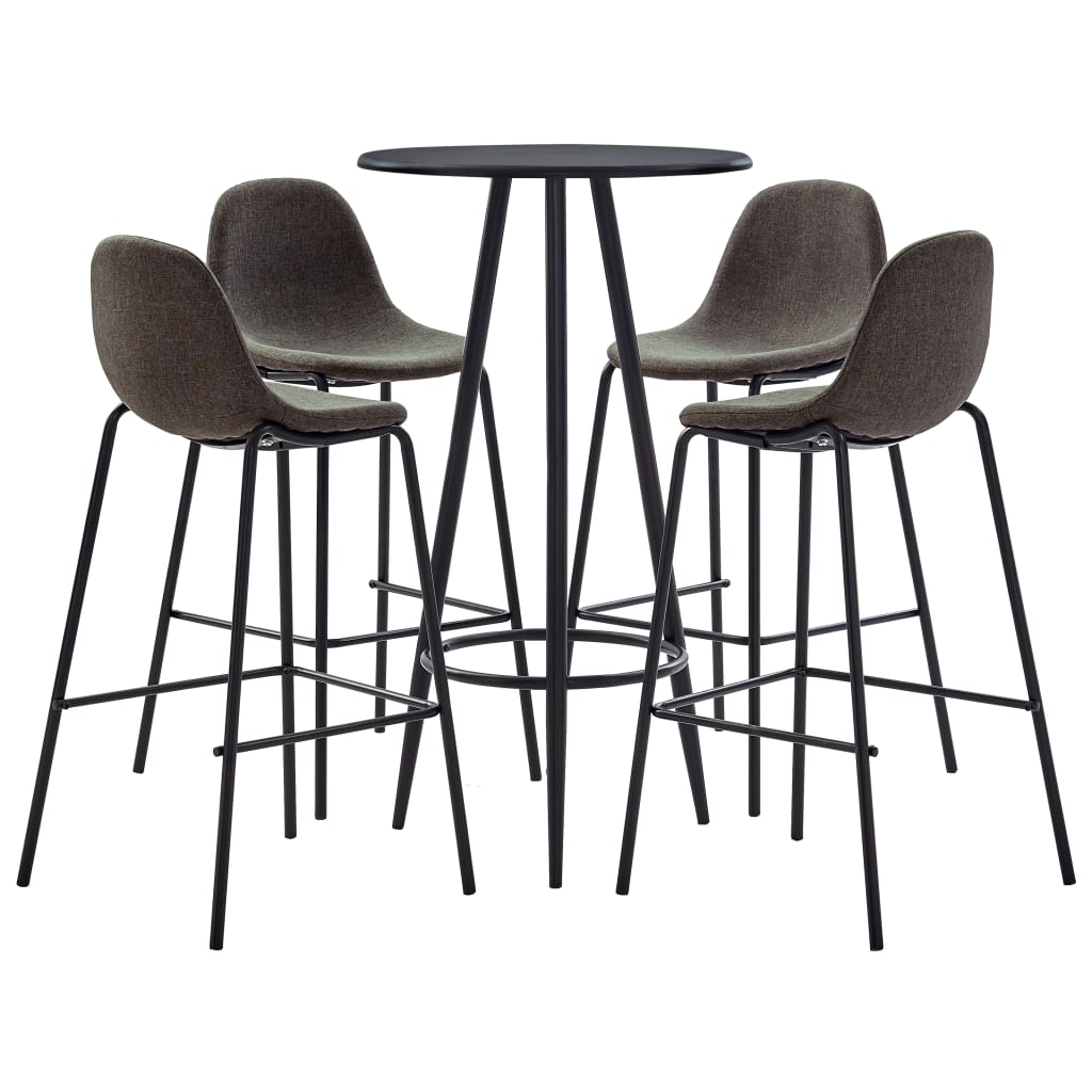Ensemble de bar 5 pcs Tissu Gris foncé Meubles de salle à manger vidaXL   