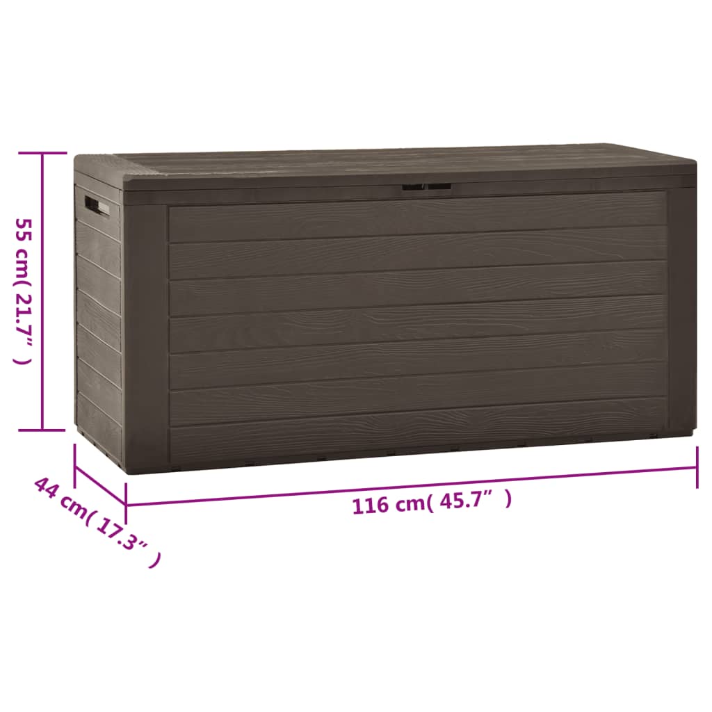Boîte de rangement de jardin Marron 116x44x55 cm Coffres de jardin vidaXL   