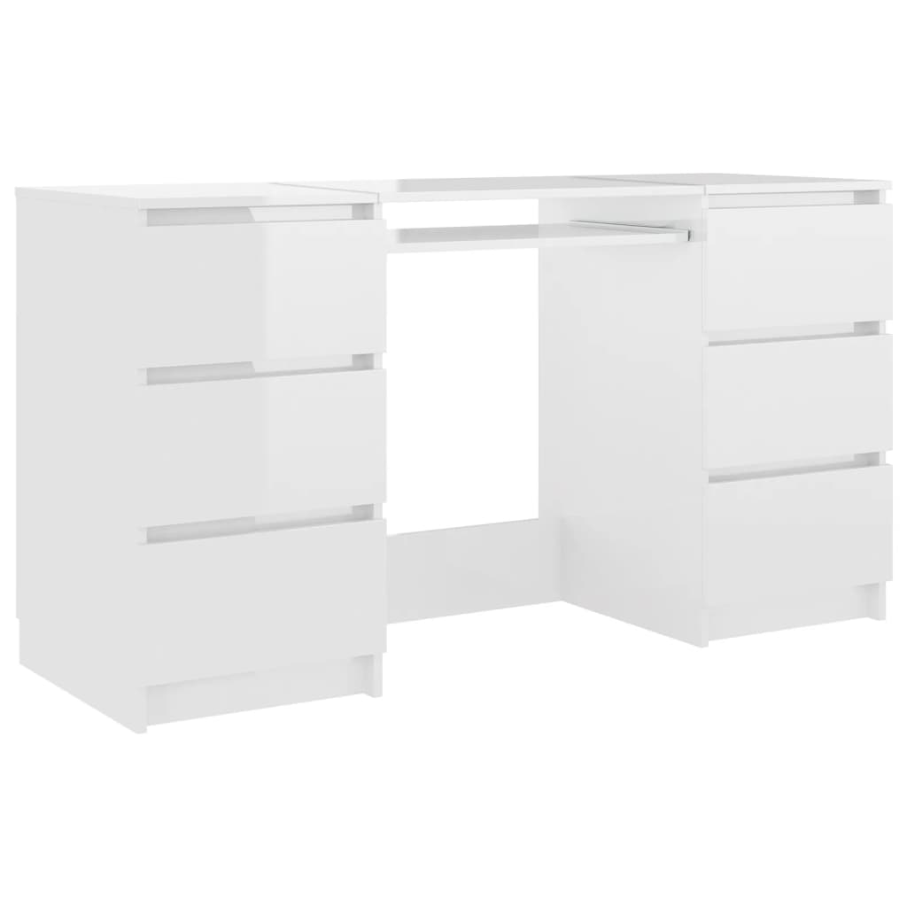 Bureau Blanc brillant 140x50x77 cm Aggloméré Bureaux vidaXL   