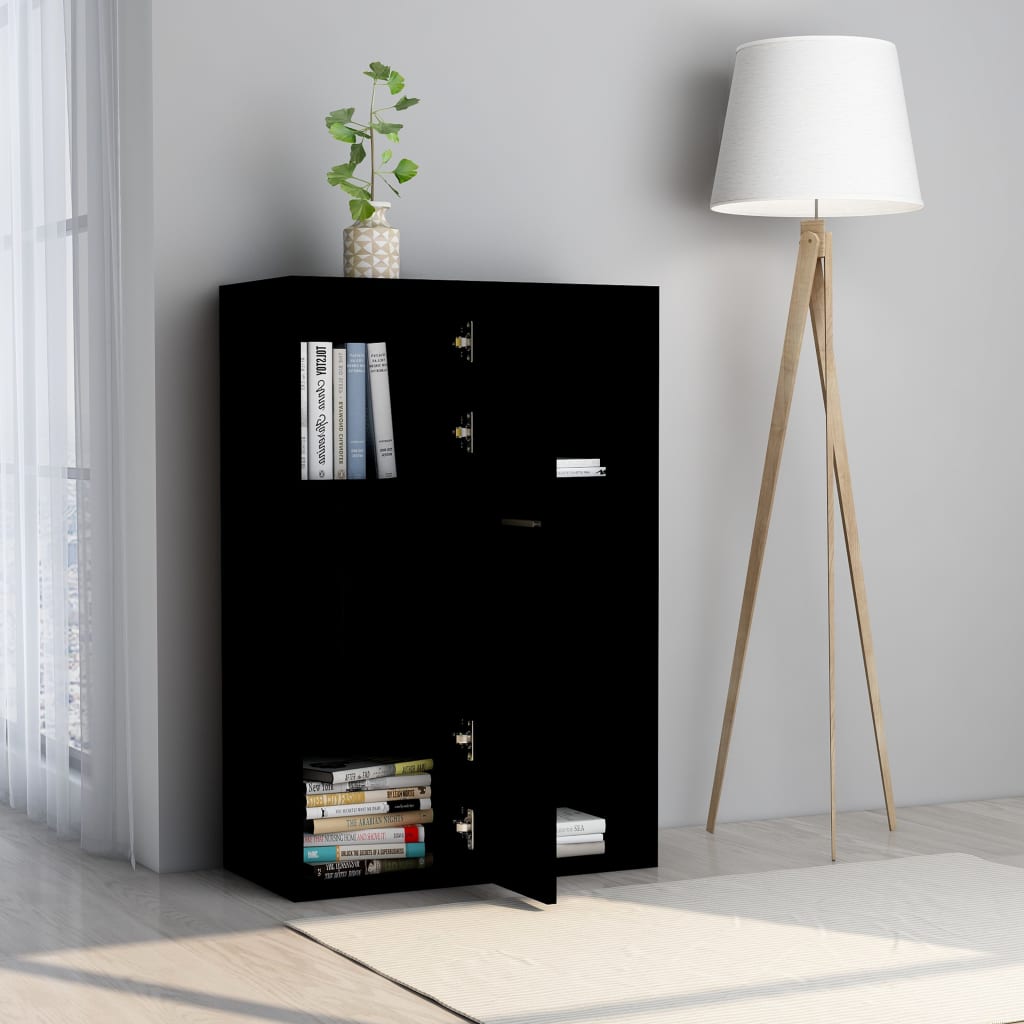Armoire de rangement Noir 60x29,5x90 cm Aggloméré Bibliothèques vidaXL   