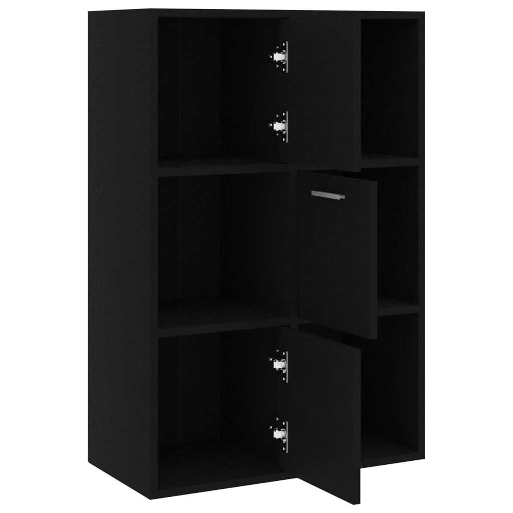 Armoire de rangement Noir 60x29,5x90 cm Aggloméré Bibliothèques vidaXL   