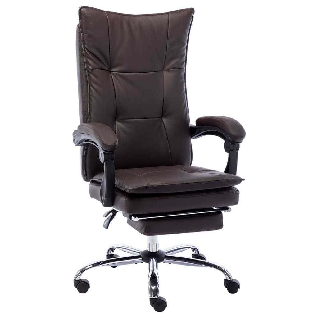 Chaise de bureau Marron Similicuir Chaises de bureau vidaXL   