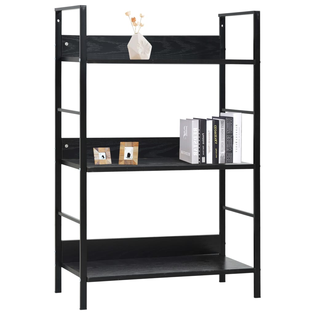 Bibliothèque à 3 niveaux noir 60x27,6x90,5 cm bois d'ingénierie Bibliothèques vidaXL   