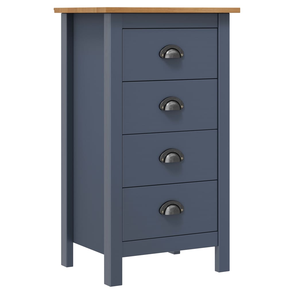 Buffet Hill Gris 46x35x80 cm Bois de pin solide Buffets & bahuts vidaXL   
