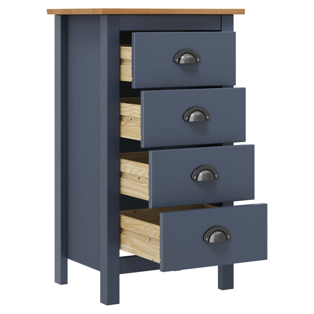 Buffet Hill Gris 46x35x80 cm Bois de pin solide Buffets & bahuts vidaXL   