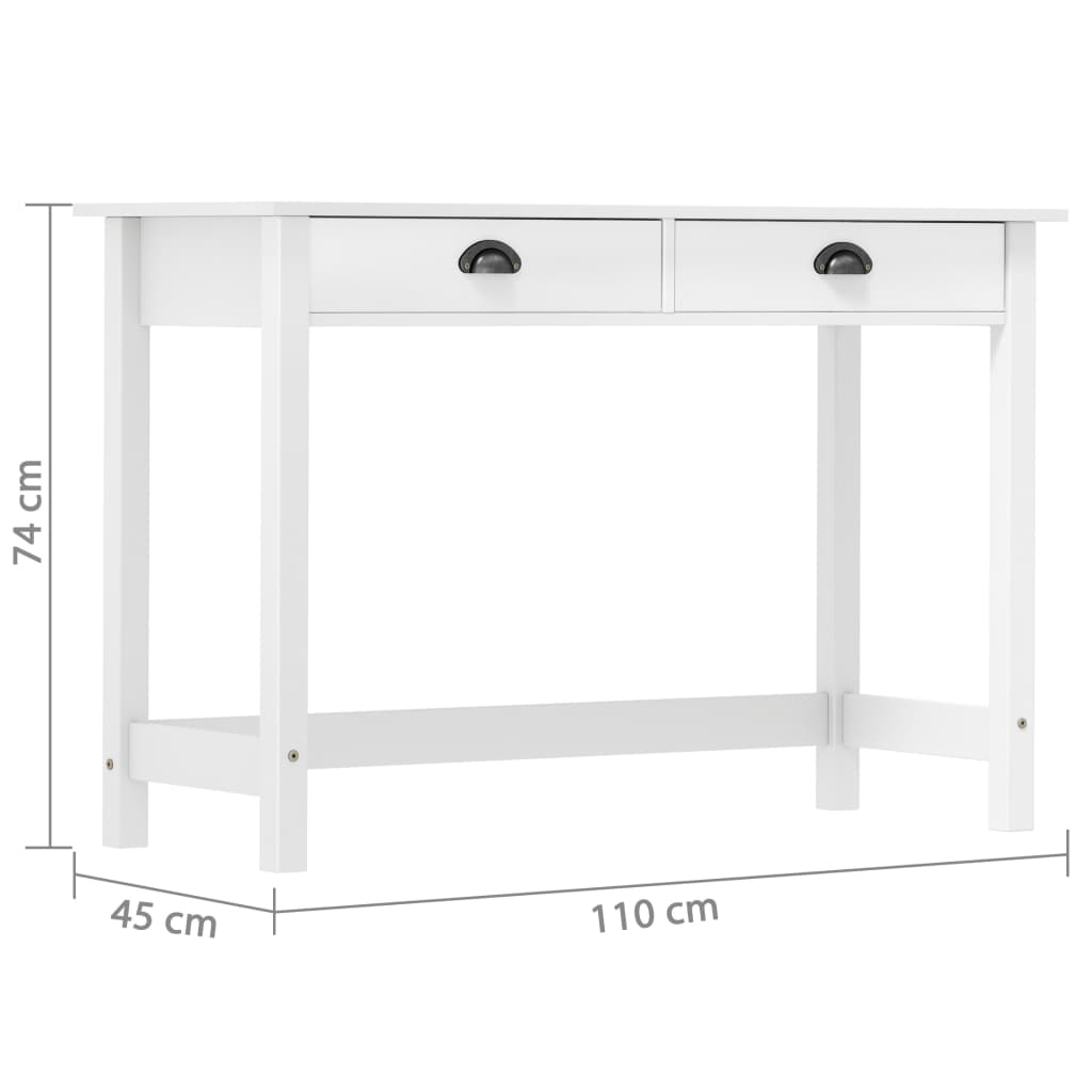Table console Hill avec 2 tiroirs 110x45x74 cm Bois pin massif Tables d'appoint vidaXL   