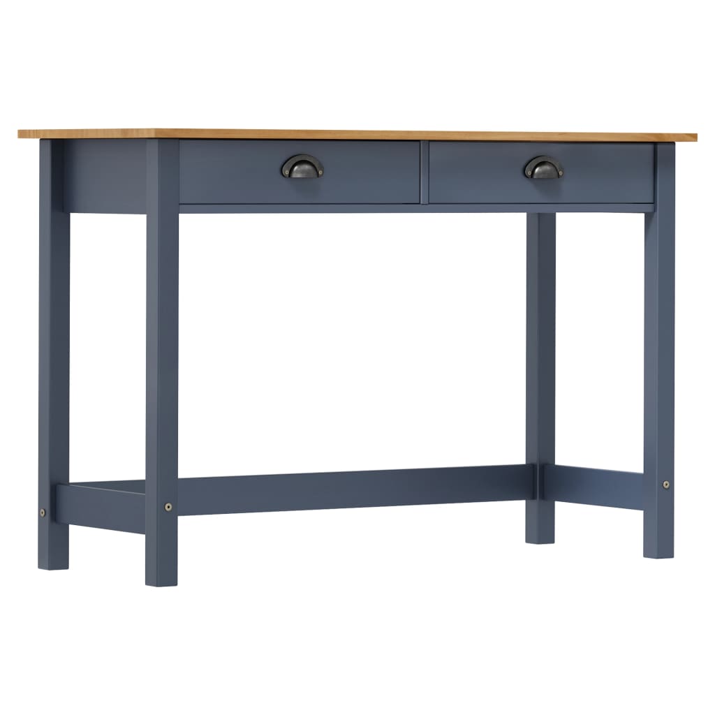 Table console Hill Range avec 2 tiroirs Gris 110x45x74 cm Pin Tables d'appoint vidaXL   