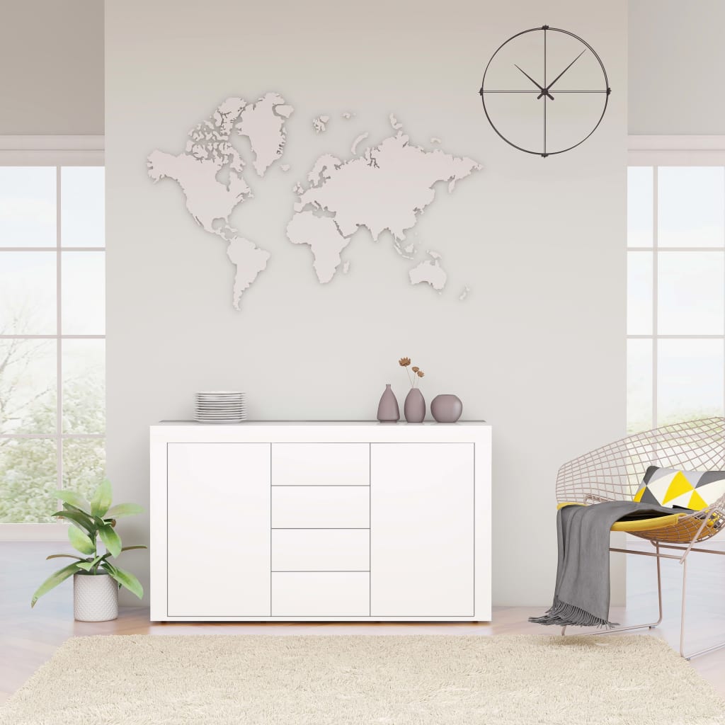 Buffet Blanc brillant 120x36x69 cm Aggloméré Buffets & bahuts vidaXL   