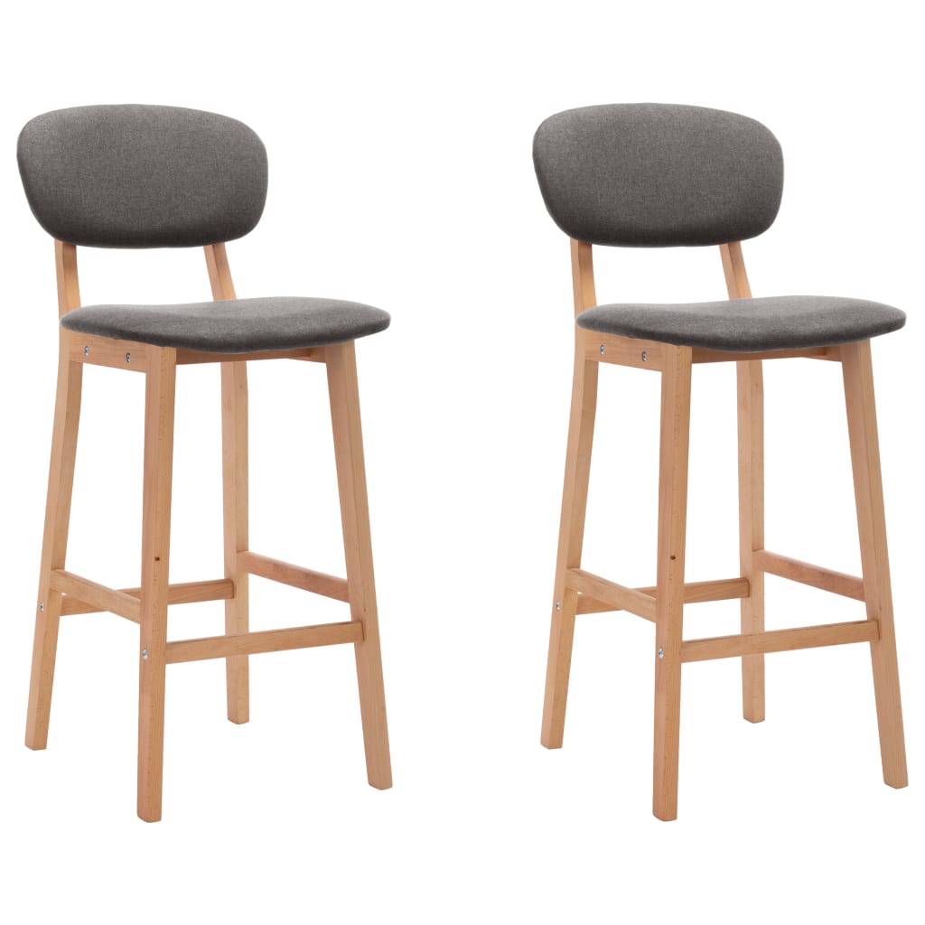 Tabourets de bar lot de 2 gris clair tissu Tabourets de bar vidaXL   