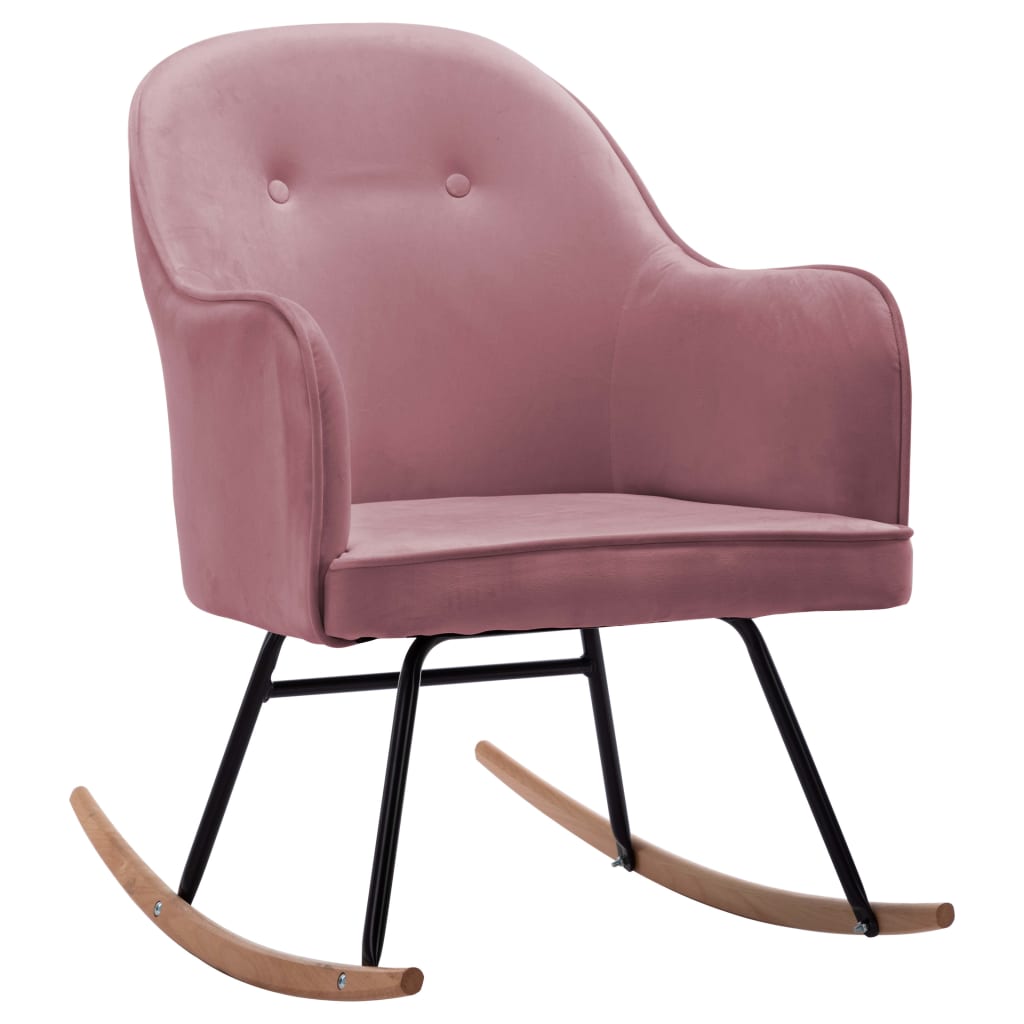 Chaise à bascule Rose Velours Fauteuils à bascule vidaXL   