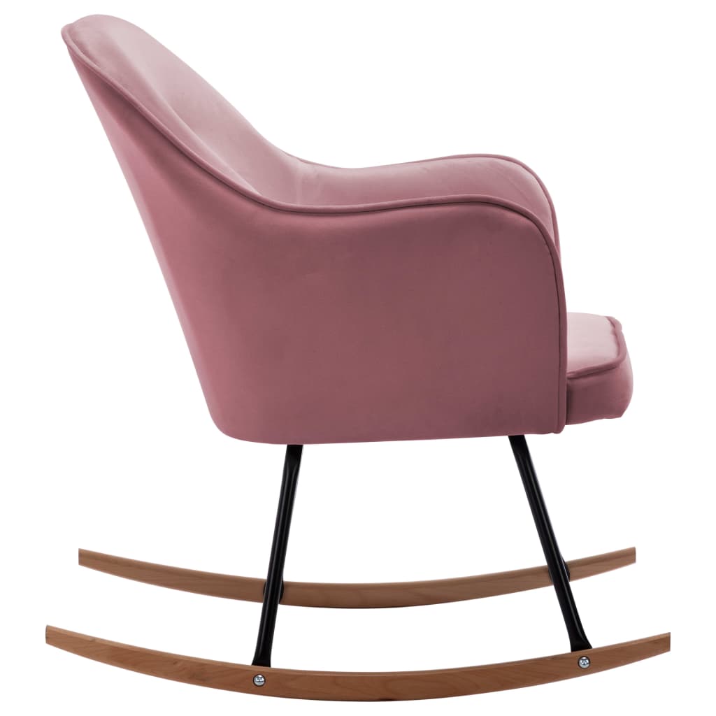 Chaise à bascule Rose Velours Fauteuils à bascule vidaXL   