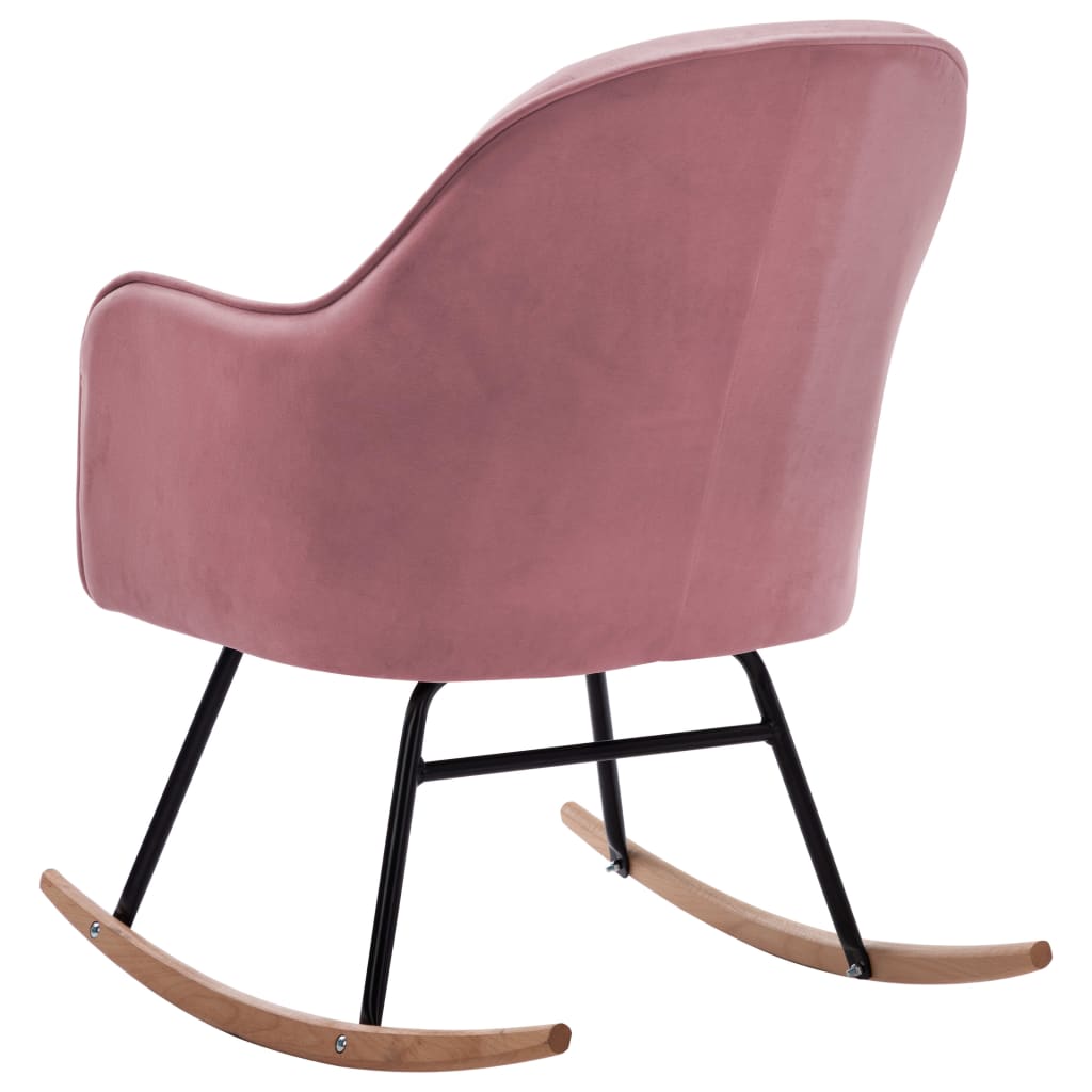 Chaise à bascule Rose Velours Fauteuils à bascule vidaXL   