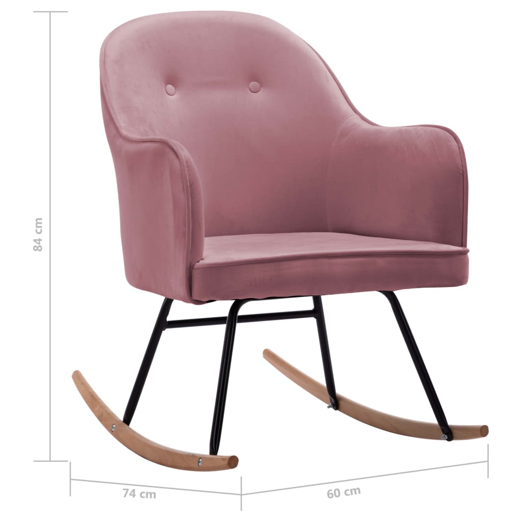 Chaise à bascule Rose Velours Fauteuils à bascule vidaXL   