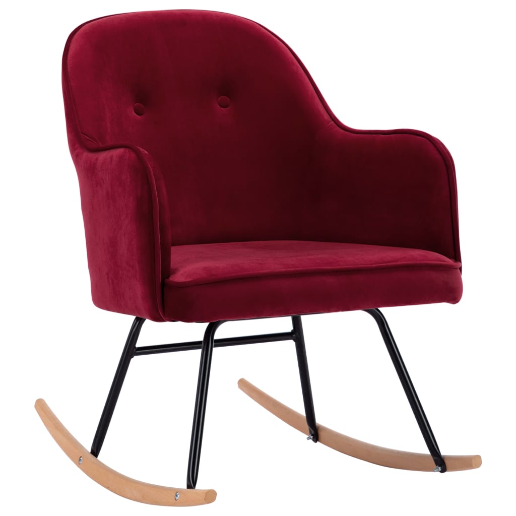Chaise à bascule Rouge bordeaux Velours Fauteuils à bascule vidaXL   