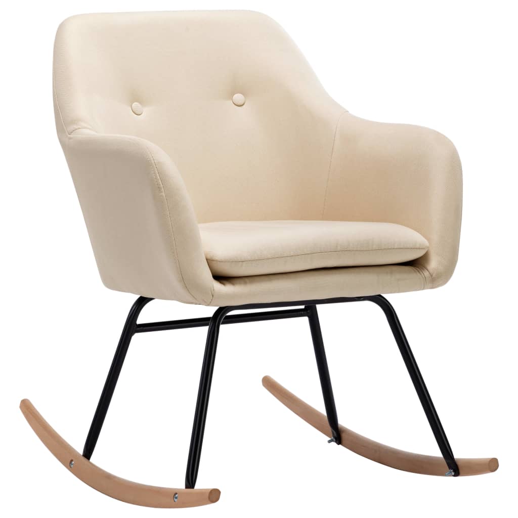 Chaise à bascule Crème Tissu Fauteuils à bascule vidaXL   