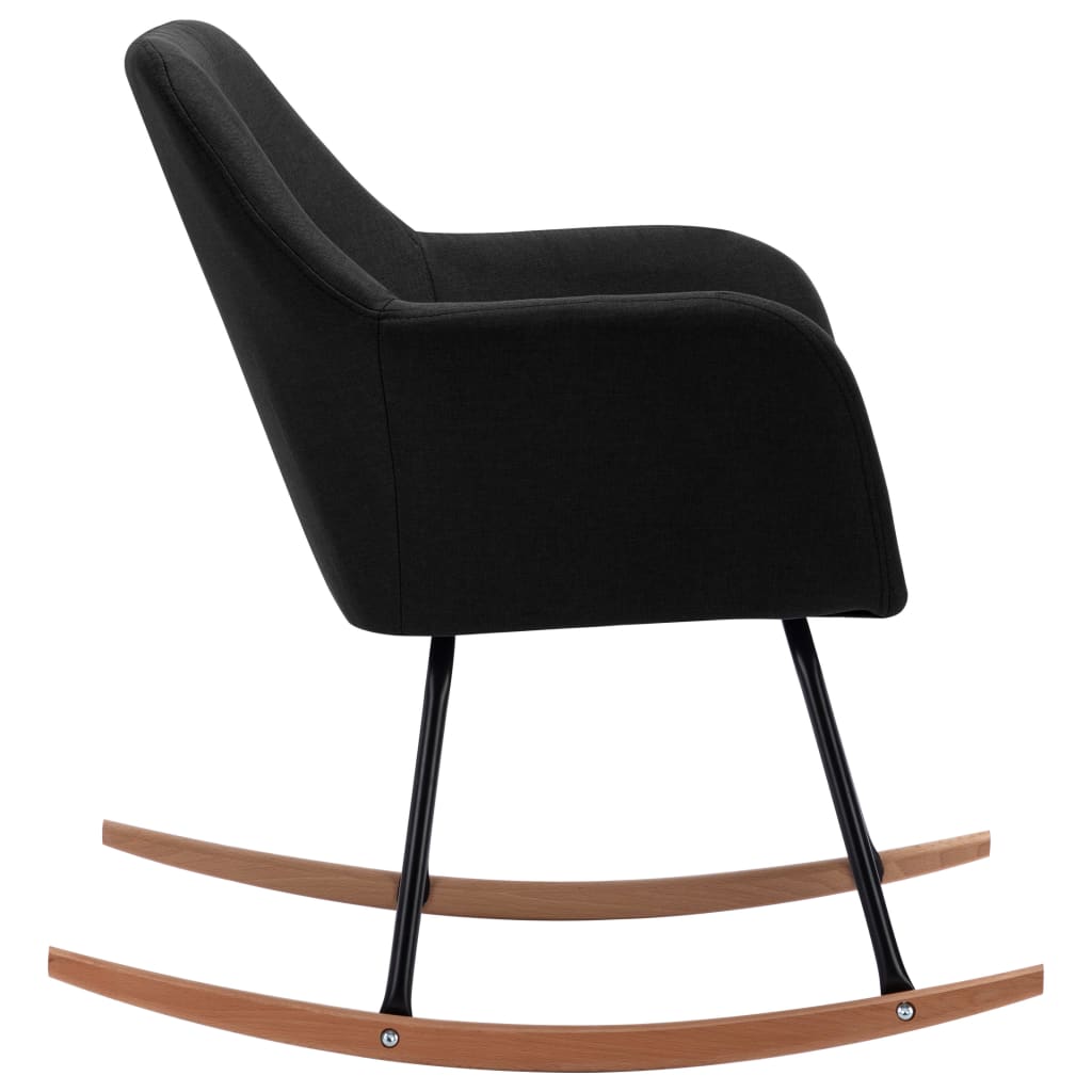 Chaise à bascule Noir Tissu Fauteuils à bascule vidaXL   