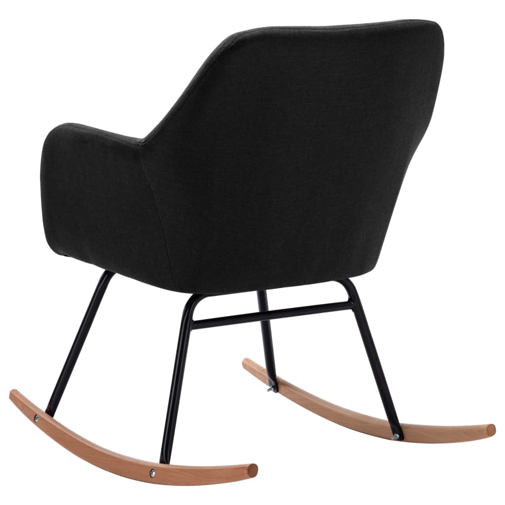 Chaise à bascule Noir Tissu Fauteuils à bascule vidaXL   