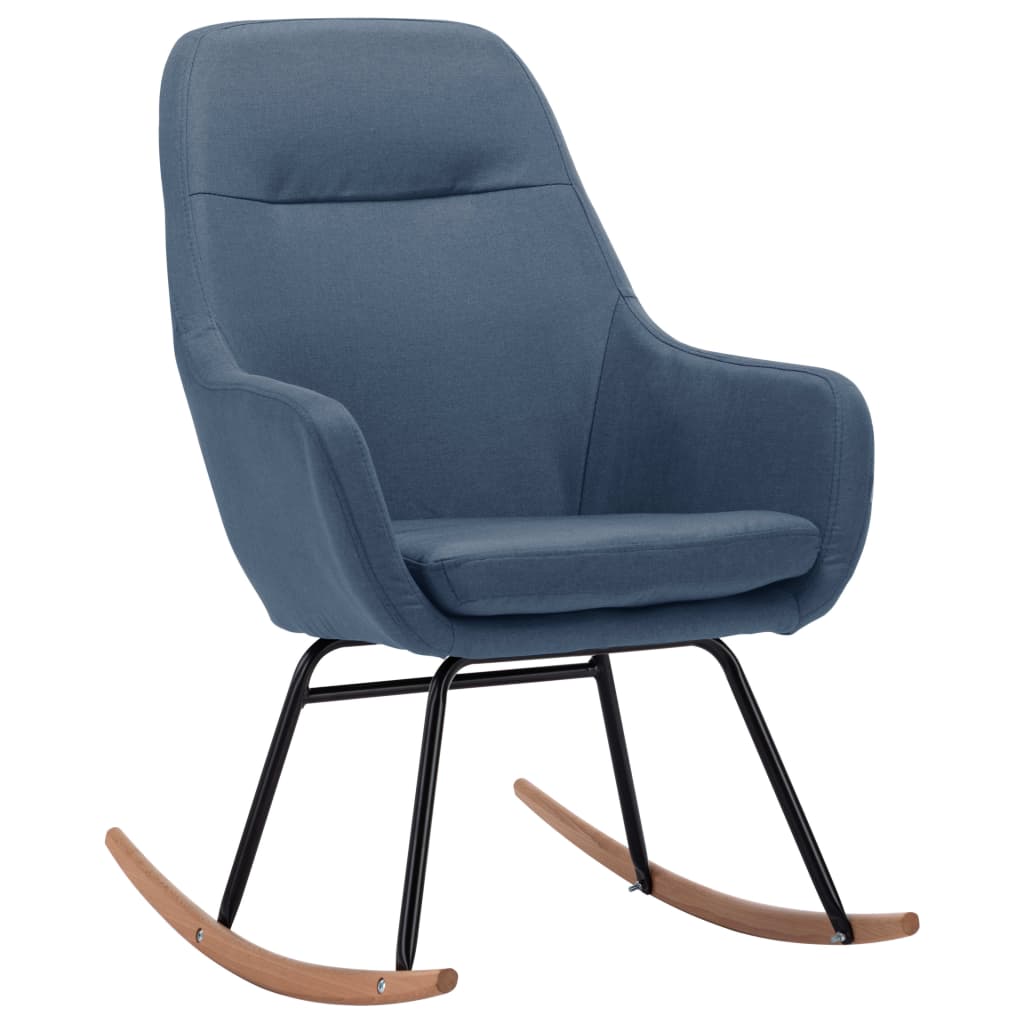 Chaise à bascule Bleu Tissu Fauteuils à bascule vidaXL   