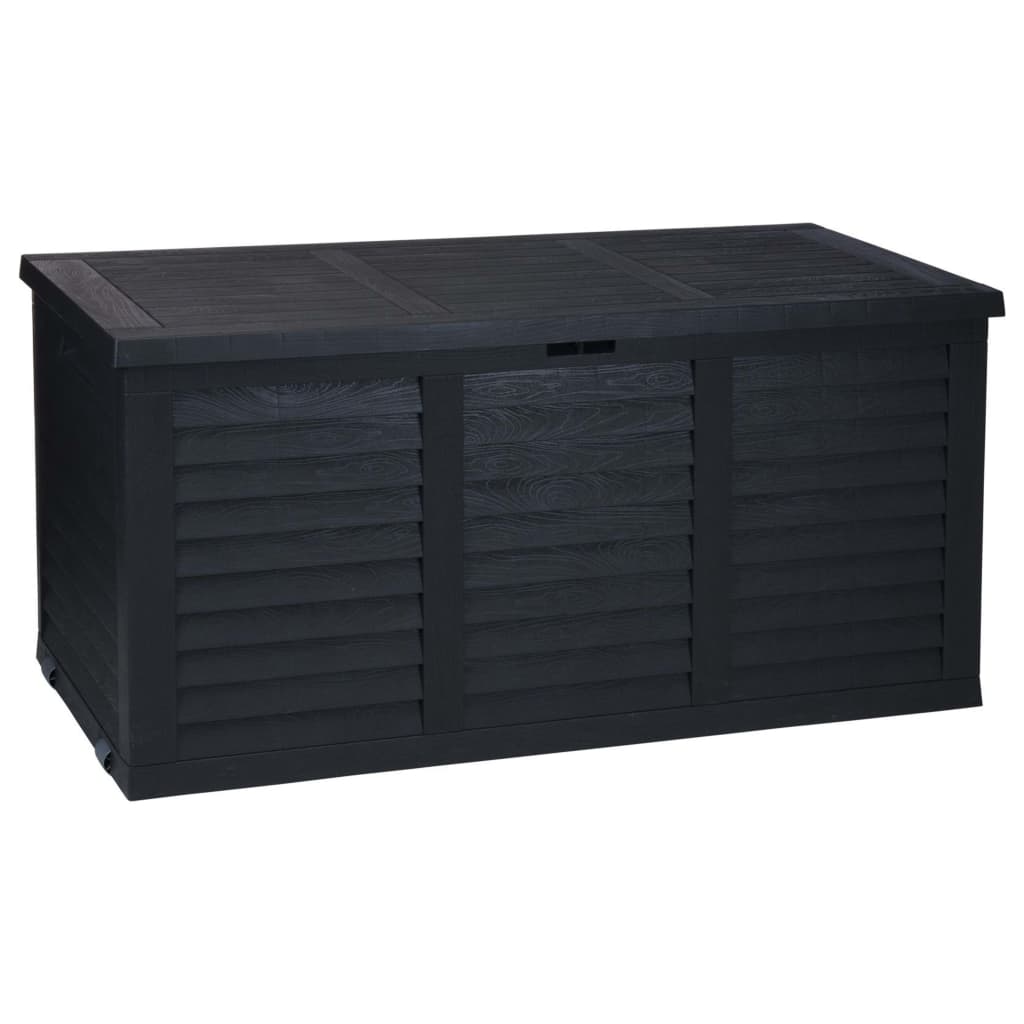 ProGarden Boîte de rangement de jardin avec roue 300 L Gris foncé Coffres de jardin ProGarden   