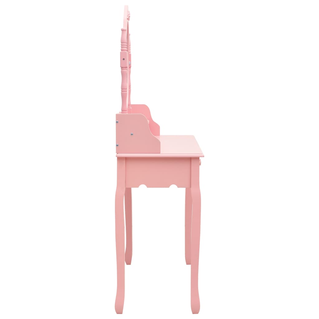 Ensemble de coiffeuse avec tabouret Rose 75x69x140 cm Paulownia Coiffeuses vidaXL   