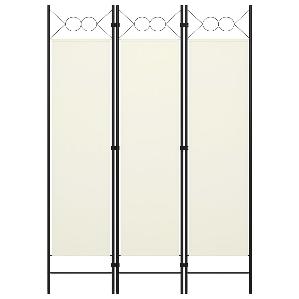 Cloison de séparation 3 panneaux Blanc crème 120x180 cm Séparateurs de pièces vidaXL   