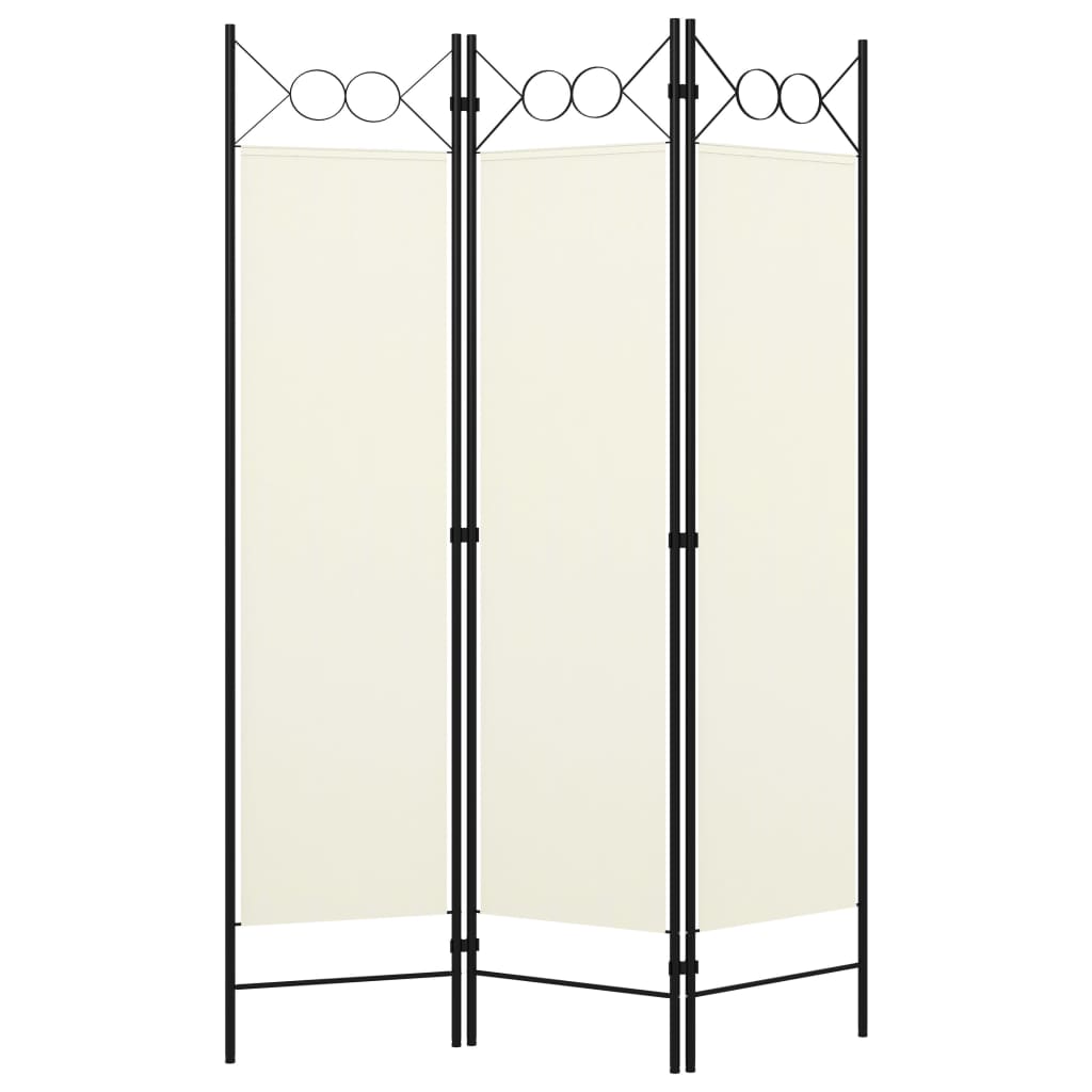Cloison de séparation 3 panneaux Blanc crème 120x180 cm Séparateurs de pièces vidaXL   