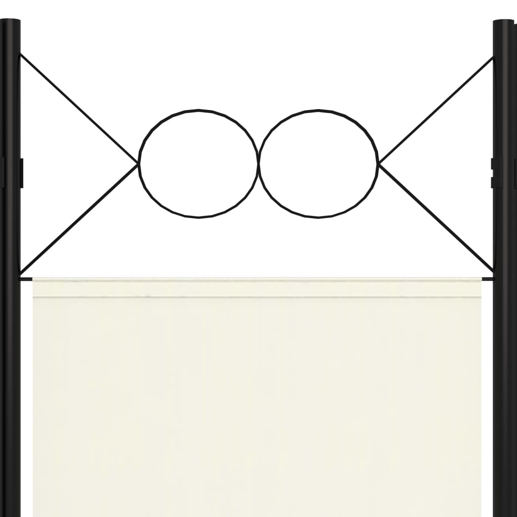 Cloison de séparation 3 panneaux Blanc crème 120x180 cm Séparateurs de pièces vidaXL   