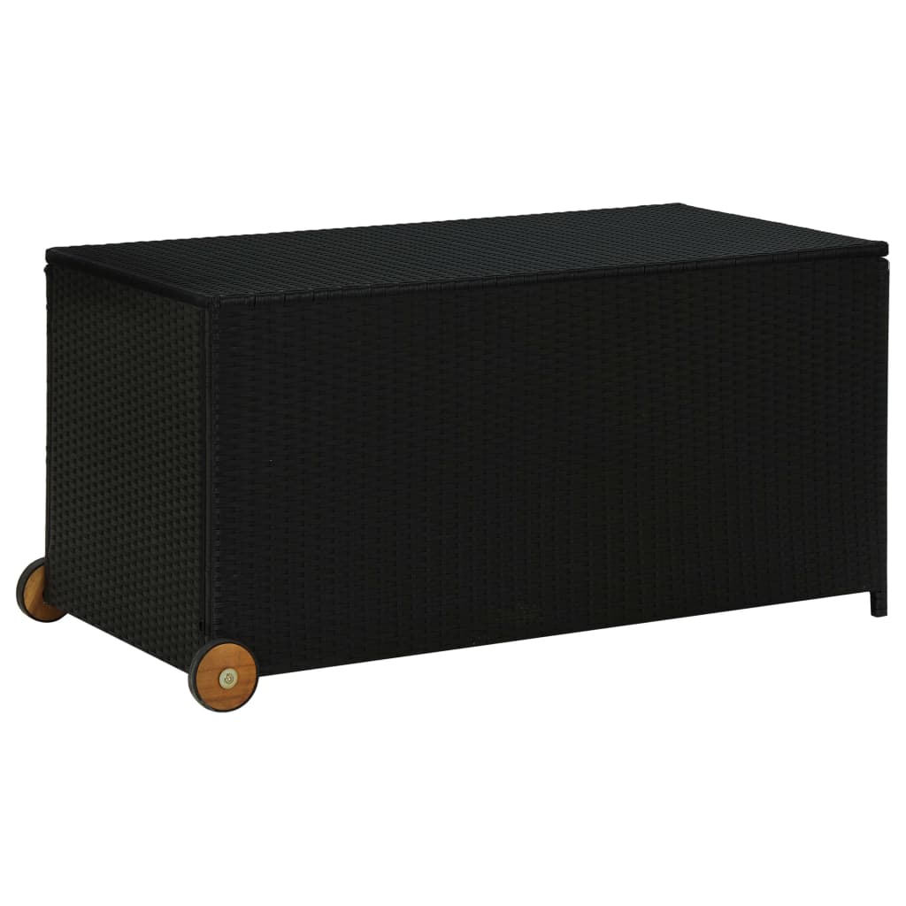 Boîte de rangement de jardin Noir 120x65x61 cm Résine tressée Coffres de jardin vidaXL   