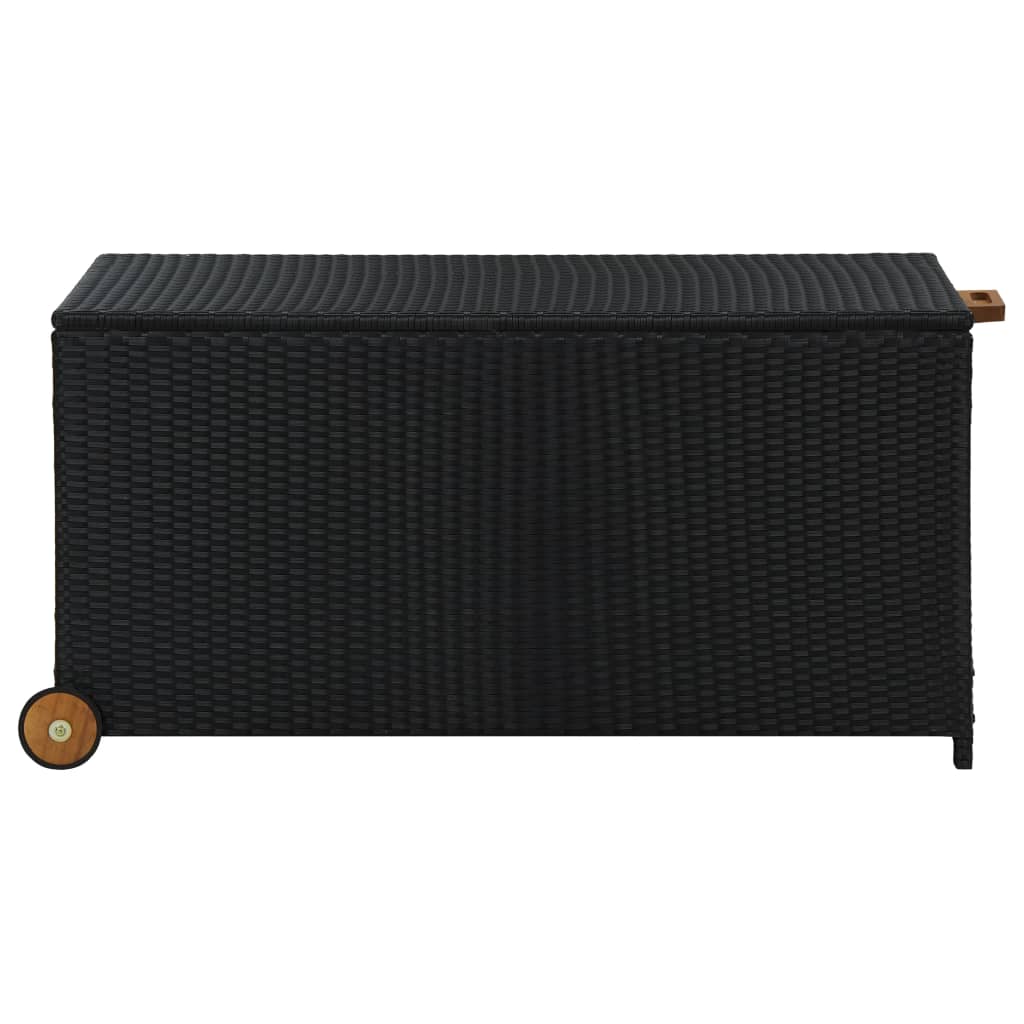Boîte de rangement de jardin Noir 120x65x61 cm Résine tressée Coffres de jardin vidaXL   