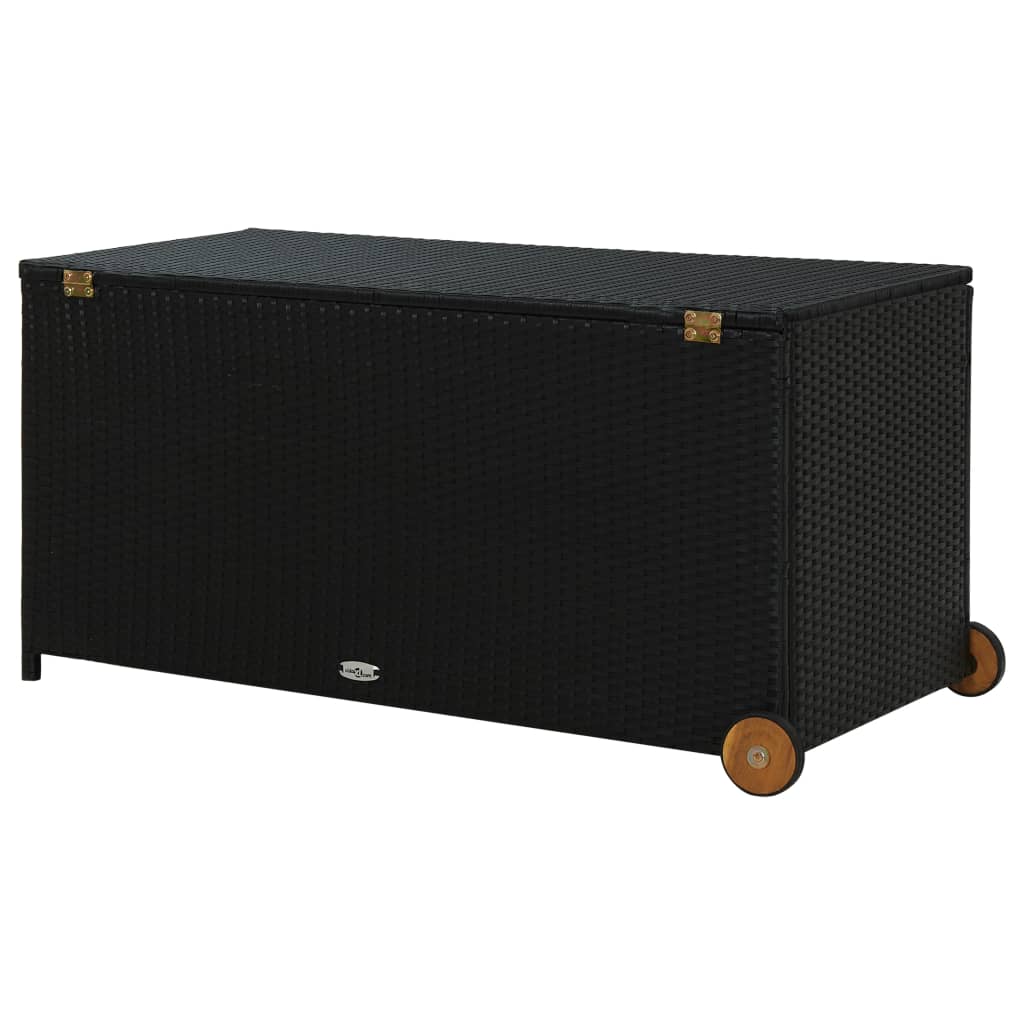 Boîte de rangement de jardin Noir 120x65x61 cm Résine tressée Coffres de jardin vidaXL   