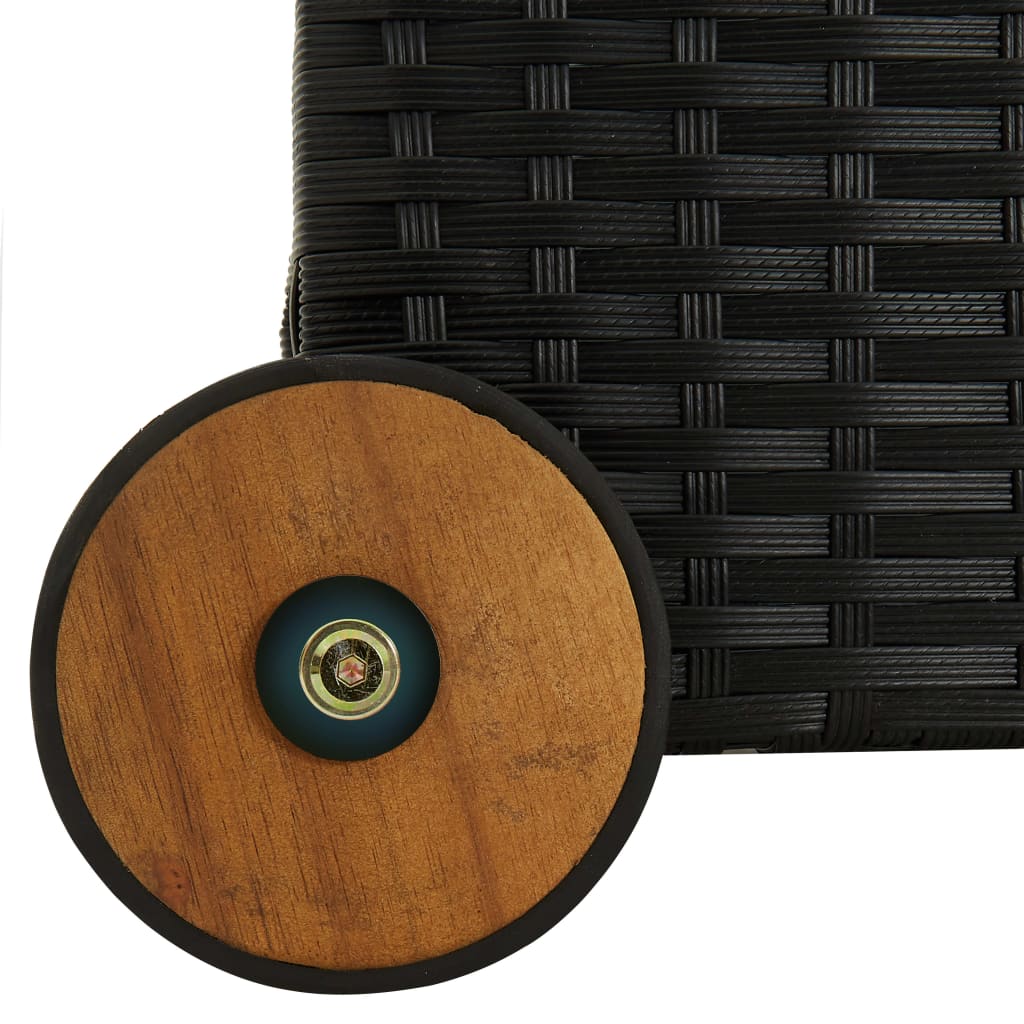 Boîte de rangement de jardin Noir 120x65x61 cm Résine tressée Coffres de jardin vidaXL   