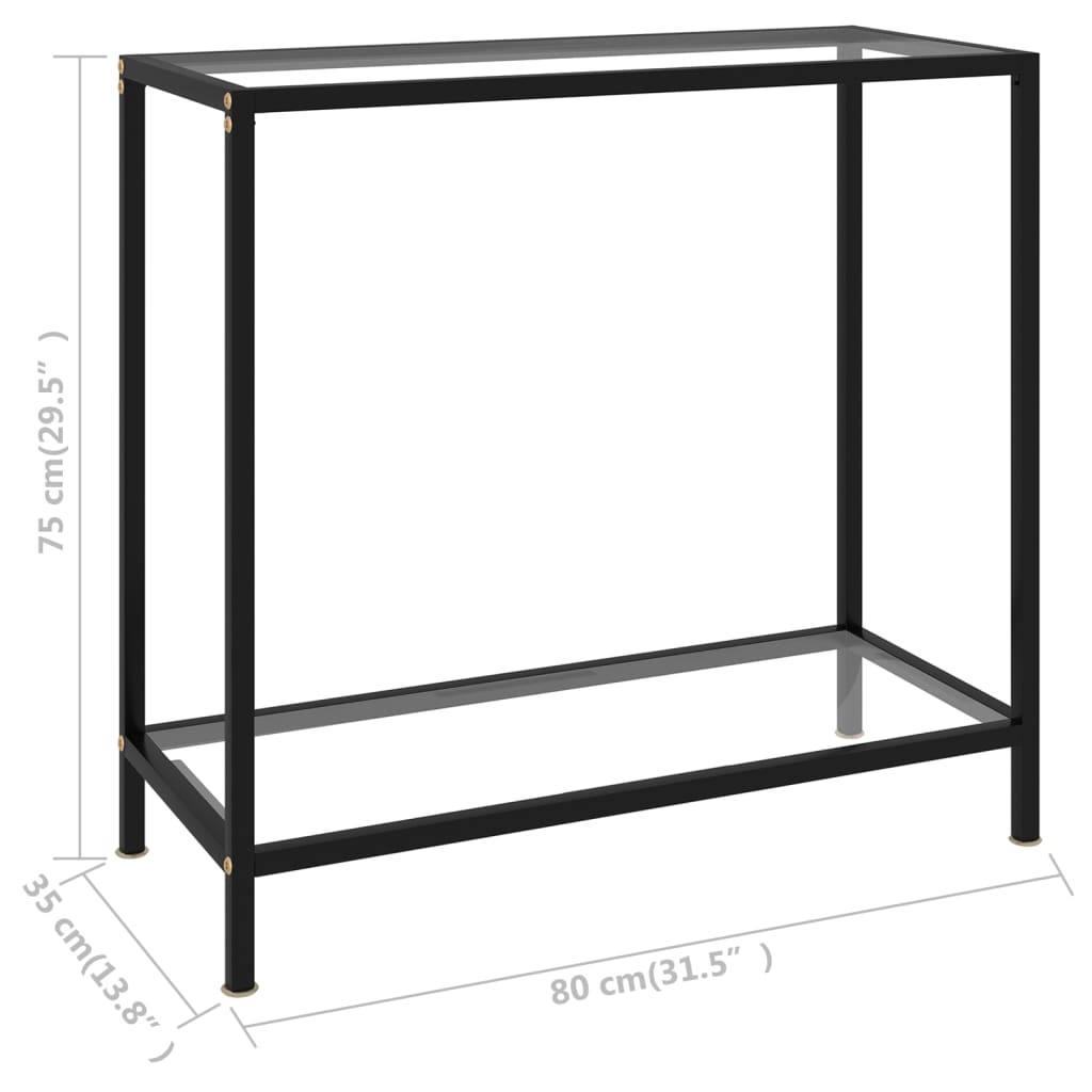 Table console Transparent 80x35x75 cm Verre trempé Tables d'appoint vidaXL   