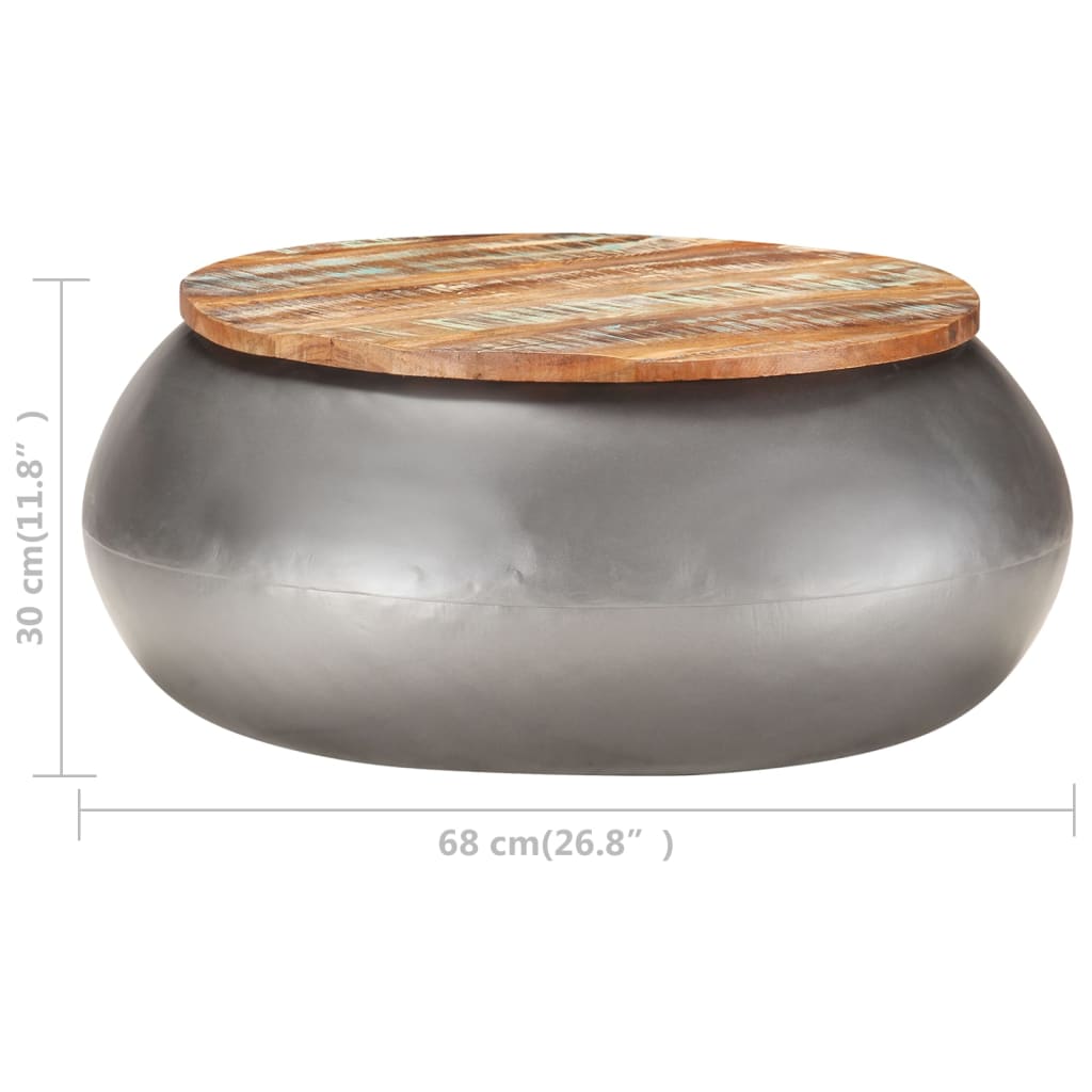 Table basse Gris 68x68x30 cm Bois de récupération solide Tables basses vidaXL   