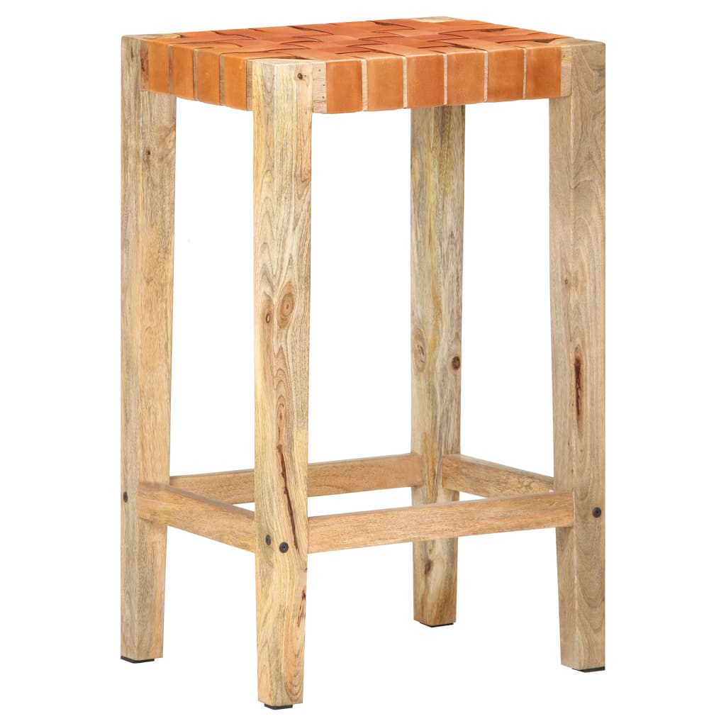 Tabourets de bar lot de 2 marron cuir véritable 75 cm Tabourets de bar vidaXL   