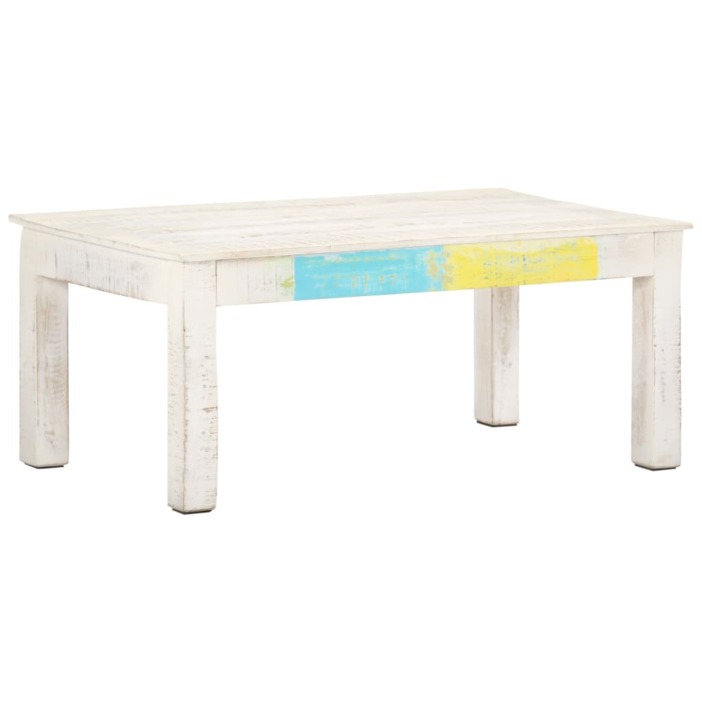 Table basse Blanc 110x60x45 cm Bois de manguier massif Tables basses vidaXL   