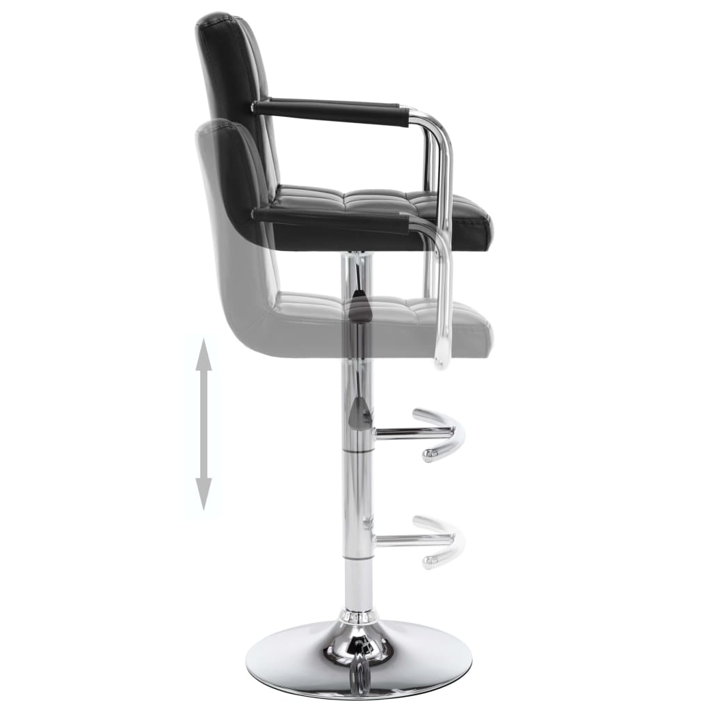 Tabourets de bar lot de 2 noir similicuir Tabourets de bar vidaXL   