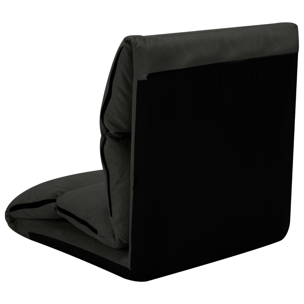Chaise pliable de sol Noir Microfibre Chaises longues vidaXL   