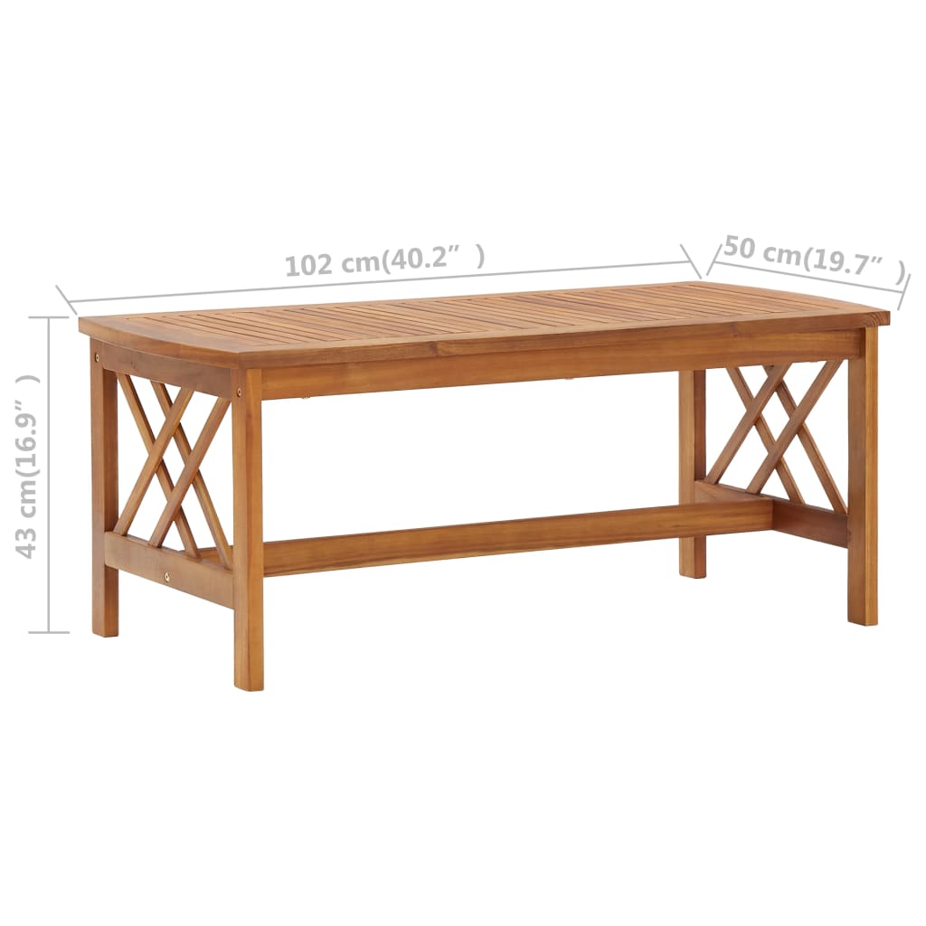 Table basse 102x50x43 cm Bois d'acacia solide Tables basses vidaXL   