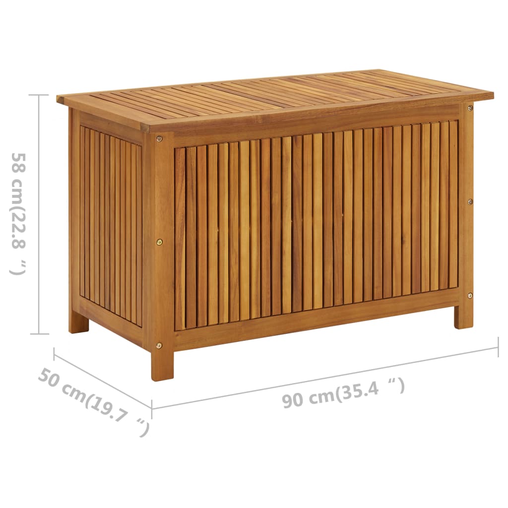 Boîte de rangement de jardin 90x50x58 cm bois d'acacia massif Coffres de jardin vidaXL   
