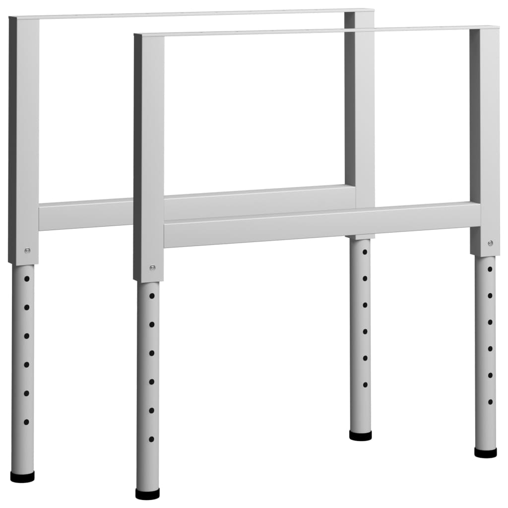Cadres d'établi réglables 2 pcs Métal 85x(69-95,5) cm Gris Pieds de table vidaXL   