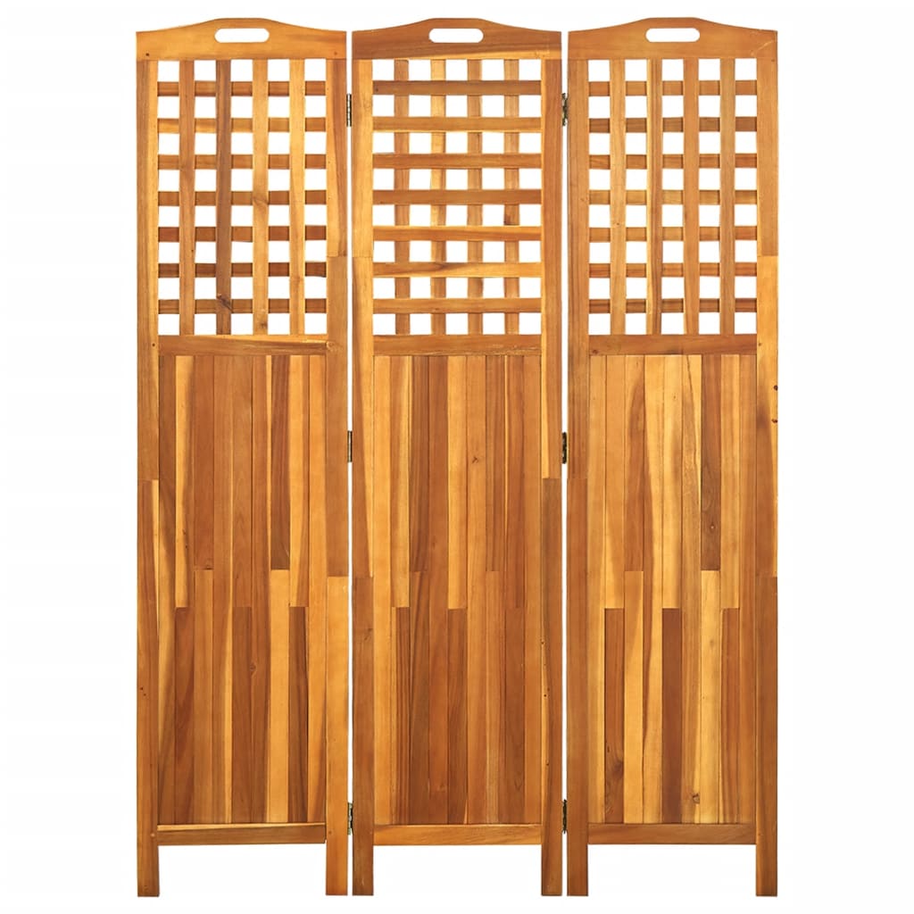 Cloison de séparation 3 panneaux 121x2x170 cm Bois d'acacia Séparateurs de pièces vidaXL   