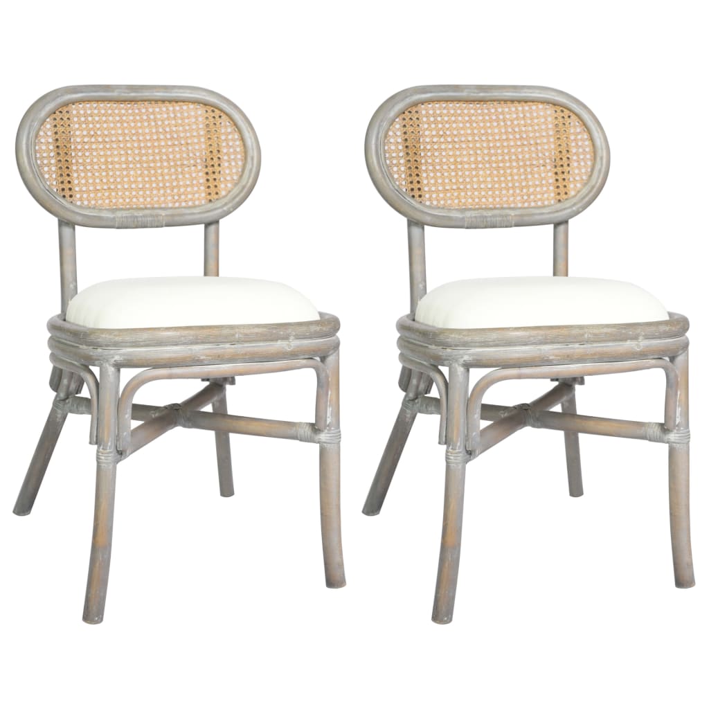 Chaises à manger lot de 2 gris Lin Chaises de cuisine vidaXL   