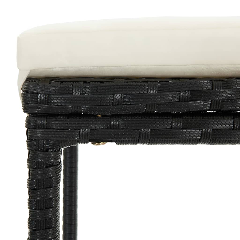 Tabourets de bar avec coussins lot de 2 noir résine tressée Tabourets de bar vidaXL   