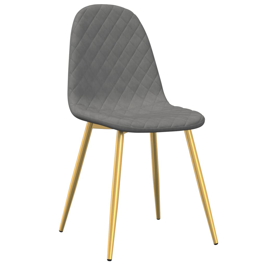 Chaises à manger lot de 4 Gris clair Velours Chaises de cuisine vidaXL   